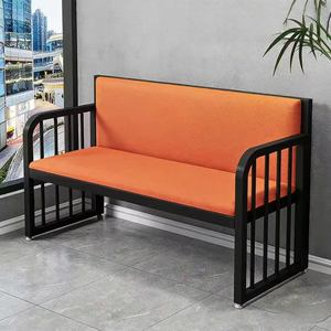 Sofá de Hierro Forjado para Dos o Tres Personas, Banco Acolchado, Taburete Largo Moderno para Restaurantes, Bares, Barbacoas y Tiendas de Té con Leche - Product Image 3