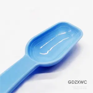 Portable 2-in-1 PP Plastic Blue Measuring Spoon Tail Small Nylon Bristles Cleaning Brush Everyday Gadget 8-Colors