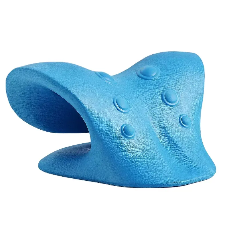 Hot cervical spine saúde tração travesseiro cama massagem ergonômica silicone azul pescoço travesseiro ioga massagem back cushion