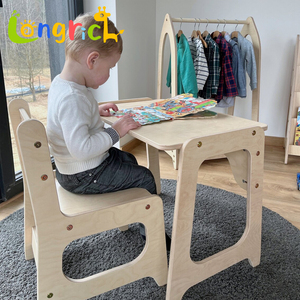 Juego de Mesa y Silla de Madera Montessori <span class=keywords><strong>para</strong></span> Niños, Escritorio Ajustable <span class=keywords><strong>para</strong></span> Niños Pequeños <span class=keywords><strong>para</strong></span> Aprender, Dibujar y Jugar en Casa o en la Preescolar - Product Image 2