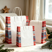 Sacs en papier personnalisés pour cadeaux de Noël et sacs de shopping pour vêtements, blancs, fabriqués sur mesure par Source Factory