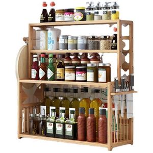 Étagères à épices à trois niveaux en bambou personnalisées, directement de l'usine, pour l'organisation de la cuisine - Product Image 4