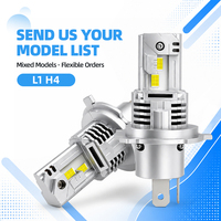 Phare de voiture LED haute puissance L1 H4 70W 8400LM 6500K avec puce 7035, remplacement halogène universel, vente en gros, direct usine