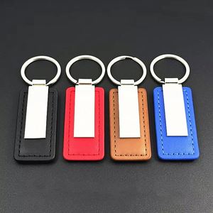 Llavero de Metal con Hebilla de Cuero, Versátil, Grabado Láser, Impresión de Logotipo Personalizada, en Blanco, para Regalo - Product Image 1