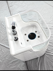 <span class=keywords><strong>Bañera</strong></span> de vidrio de ozono independiente moderna con escurridor, incluye sala de baño de spa para mascotas y silla para perros, fácil instalación en el baño - Product Image 2