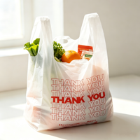 Sacs de courses en plastique personnalisés avec impression en gravure, en PE, à poignées, jetables, pour t-shirts de remerciement