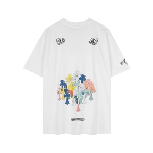 Productos para Dropshipping 2026: Camiseta de Manga Corta con Estampado de Letras CH, Venta Caliente de Verano 2026, Transpirable, 100% Algodón, Ropa al por Mayor - Product Image 2