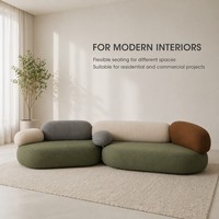 Canapé italien moderne et luxueux en tissu pavé Ensemble minimaliste pour plusieurs personnes Design de salon gratuit Combinaison irrégulière