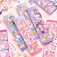 Simno Anime Girls Palm Size Dress up Sticker Book Face Changing Sticker Kit Makeover Game for DIY Craft Activity