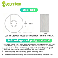 Filament PETG pour imprimante 3D XDSIGN, 1,75 mm, 1 kg/5 kg, gris translucide, résistant aux chocs, plastique pour affichage LED et signalétique