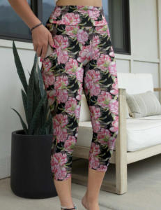 Leggings Personalizados Meiyang para Mujer, Pantalones Deportivos de Cintura Alta para Yoga, Leggings con Estampado Floral y Bolsillos, Ropa Femenina - Product Image 1