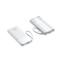 Batterie externe universelle portable à charge rapide avec câble intégré, type C, lithium polymère, 10000 mAh, grande capacité, batterie externe compacte