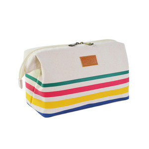 Personalizado <span class=keywords><strong>de</strong></span> cremallera rayas barato uso diario en blanco imprimible gran lona <span class=keywords><strong>de</strong></span> algodón <span class=keywords><strong>bolsa</strong></span> <span class=keywords><strong>de</strong></span> maquillaje - Product Image 3
