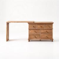 Commode de toilette en bois massif style toscan avec tiroirs de rangement pour chambre à coucher