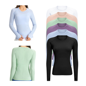 Nueva Blusa Médica Có<span class=keywords><strong>moda</strong></span> sin Costuras de Spandex para Enfermeras, Top de Hospital de <span class=keywords><strong>Moda</strong></span> para Mujer, Manga Larga, Ajuste Delgado, Cuello Redondo, Tejido Médico - Product Image 1