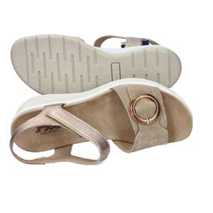 Women's Wedge Sandal <b>Beige</b> Gold 5 Cm Heel Size 40 Platform Style - Product Image 6