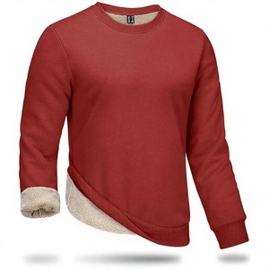 2025 Men's High Quality Custom <b>Sweatshirts</b> Long Sleeve O-Neck Casual Streetwear Winter Solid Cotton/Polyester Breathable <b>Plain</b> - Product Image 3