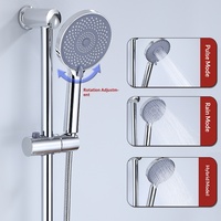 Ensemble de mitigeur de douche thermostatique mural en laiton chromé avec 38 fonctions ° Verrou de sécurité et barre coulissante réglable pour projets hôteliers