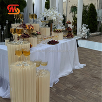 Support à gâteau blanc lisse de style industriel, présentoir de table, supports à fleurs, colonnes de mariage en papier, présentoir cylindrique, socle