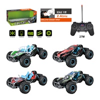 Véhicule de course tout-terrain RC BGL 27 MHz à 4 canaux avec lumières LED, électrique, portée de 15 m, prêt à l'emploi