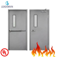 Porte de sécurité commerciale en acier ignifuge conforme UL 10C, avec dispositif anti-panique robuste, porte métallique creuse Vision Lite