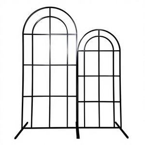 ฉากหลังงานแต่งงานทรงเรขาคณิตสี่เหลี่ยมผืนผ้าสแตนเลสสตีลแบบเรียบพร้อมดีไซน์กระจกสีทอง/สีเงิน ขนาด 100x200 ซม. - Product Image 1