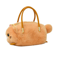 Sac à bandoulière en coton tendance, mignon, décontracté, promotionnel, avec motif de capybara et de chaton portant un oreiller
