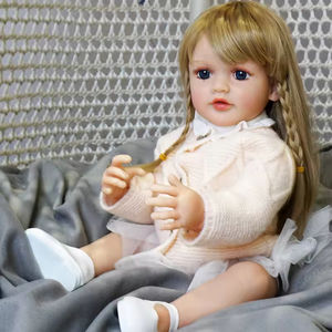 Muñecas <span class=keywords><strong>Reborn</strong></span> personalizadas de silicona para niñas, juguetes realistas de cuerpo completo de 22 pulgadas, muñeca de princesa a la moda para niñas, juguetes para bebés <span class=keywords><strong>Reborn</strong></span> - Product Image 4