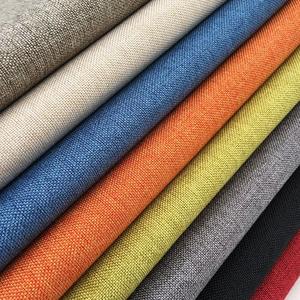 Tissu d'ameublement pour canapé en textile de maison en gros, aspect lin, 100% polyester, tissé uni, tricot, fil teint - Product Image 1