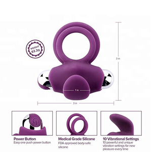 Anillo vibrador para pene con puerto de carga USB para mejorar el rendimiento sexual masculino y controlar el tiempo de eyaculación. - Product Image 3