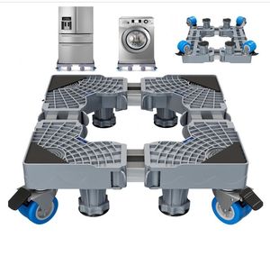 Carro de lavado de 4 ruedas con doble barra fija mejorada, estante ajustable de alta resistencia para lavadora con 4 ruedas bloqueables y 4 patas fuertes - Product Image 1