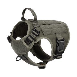 Clip de laisse avant sans traction, panneau de crochet et de boucle gilet MOLLE de chien de travail de grande taille harnais tactique pour chien avec poignée - Product Image 5