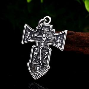 Collares con Cruz de Jesús, Colgantes de Crucifixión, Joyería Cristiana, Diseño Clásico Vintage para Hombre - Product Image 6