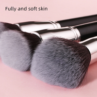 Ensemble de 15 pinceaux de maquillage en poils synthétiques - Pinceau éventail doux et facile à utiliser pour le maquillage du visage et le estompage