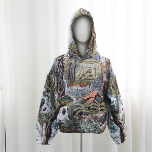 <span class=keywords><strong>Felpa</strong></span> <span class=keywords><strong>con</strong></span> Cappuccio Personalizzata <span class=keywords><strong>con</strong></span> Motivo Forestale Vintage, Streetwear Oversize, Pullover Jacquard <span class=keywords><strong>con</strong></span> Polsini e Orlo Elasticizzati - Product Image 2