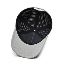 Gorras de Béisbol Personalizadas al por Mayor de Poliéster/Algodón con Agujeros Cortados a Láser, Diseño de Alta Calidad, Logotipo de Goma, 5 Paneles, a la Moda