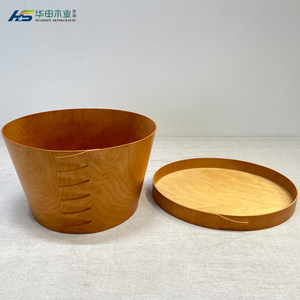 Huashenwood Bắc Âu Retro làm bằng tay bằng gỗ shaq hộp nghệ thuật Thời Trung Cổ vỏ cây Hộp nhà hình bầu dục lưu trữ hộp - Product Image 6