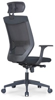 Chaise de bureau pivotante ergonomique moderne avec support lombaire réglable, appui-tête confortable, coussin d'assise haute densité et dossier en maille pour la maison et le bureau