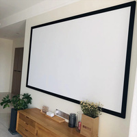 Écran de projection TOPMEIJIA 150 pouces à cadre fixe blanc 16:9, idéal pour le home cinéma et le montage mural à longue portée - Meilleures ventes