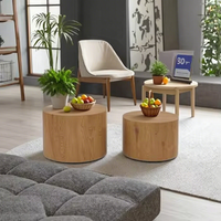 Ensemble 2 pièces de haute qualité Table à thé en bois MDF avec papier autocollant 3D pour une utilisation intérieure et extérieure dans la maison salon hôtel