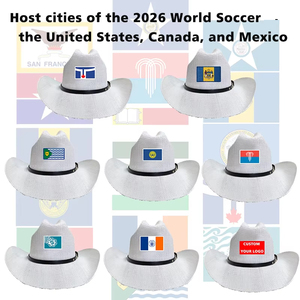 Gorra de Mezclilla Unisex para Deportes, Fútbol, Estilo Vaquero, Mundial de Fútbol 2026 - Bordada con la Bandera Nacional de las Ciudades Anfitrionas - Product Image 1
