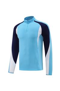 25 Uniformes de Entrenamiento del Barcelona, Camisetas de Calentamiento, Camisetas de Fútbol de Manga Larga con Media Cremallera para Hombre, Ropa Deportiva de Otoño e Invierno - Product Image 3