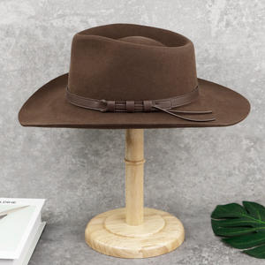 LiHua vendita calda da uomo cappello Fedora in feltro di lana colore marrone con cintura cappelli Trilby Ombr cappelli Fedora all'ingrosso - Product Image 4