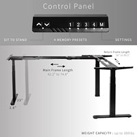 VIVO Cadre de bureau d'angle électrique à triple moteur réglable en hauteur, 3 pieds, en acier allié, surface ergonomique, 300 lbs, pour position assise ou debout, en forme de L