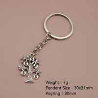 Para Ağacı Anahtarlık, 21x30mm, Hediyeler ve Araba Anahtarları için Metal Vintage Ağaç Şeklinde Süs, Altın Gümüş