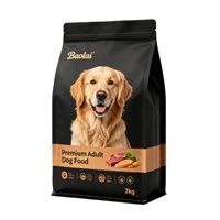 Sacs en plastique de qualité alimentaire pour l'emballage de la nourriture pour chiens, impression personnalisée, fond carré à 8 côtés, 1-5 kg