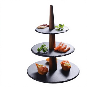 Bandeja Redonda de Madera de Acacia Multicapa, Moderna y Pulida, para Cocina de Restaurante, para Bodas, Duradera y Ecológica - Product Image 3