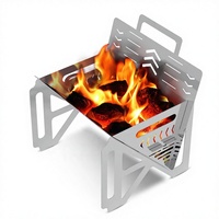 Barbecue au charbon de bois pliable portable en acier inoxydable 201, sans fumée, facile à assembler, allumage manuel, pour le camping et les barbecues en plein air