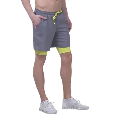 Atlético de compresión de alta calidad de los hombres pantalones cortos ligero deportes Shorts con bolsillos