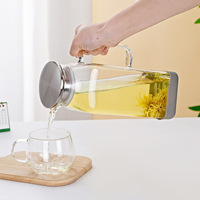 Pichet en verre borosilicate martelé en gros, grande capacité, épais, pour eau froide, compatible cuisinière, théière en verre